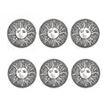 Bohemian Celestial Sun And Moon Print Coaster Set