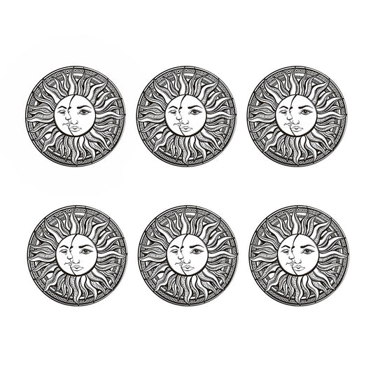 Bohemian Celestial Sun And Moon Print Coaster Set