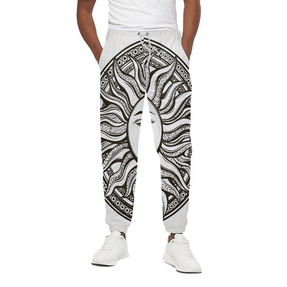 Bohemian Celestial Sun And Moon Print Cotton Pants