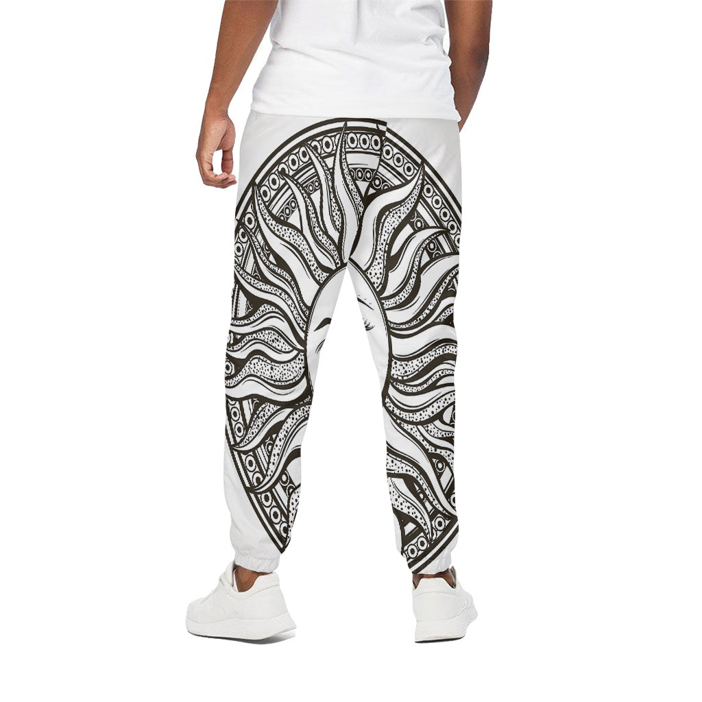 Bohemian Celestial Sun And Moon Print Cotton Pants