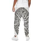 Bohemian Celestial Sun And Moon Print Cotton Pants