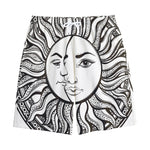 Bohemian Celestial Sun And Moon Print Cotton Shorts