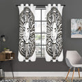 Bohemian Celestial Sun And Moon Print Grommet Curtain Panels