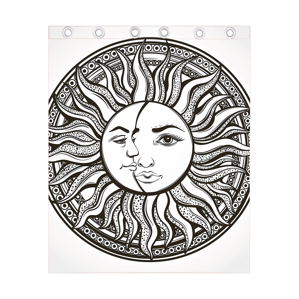 Bohemian Celestial Sun And Moon Print Curtain