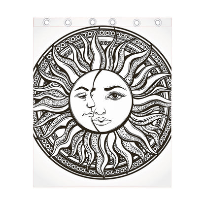 Bohemian Celestial Sun And Moon Print Curtain