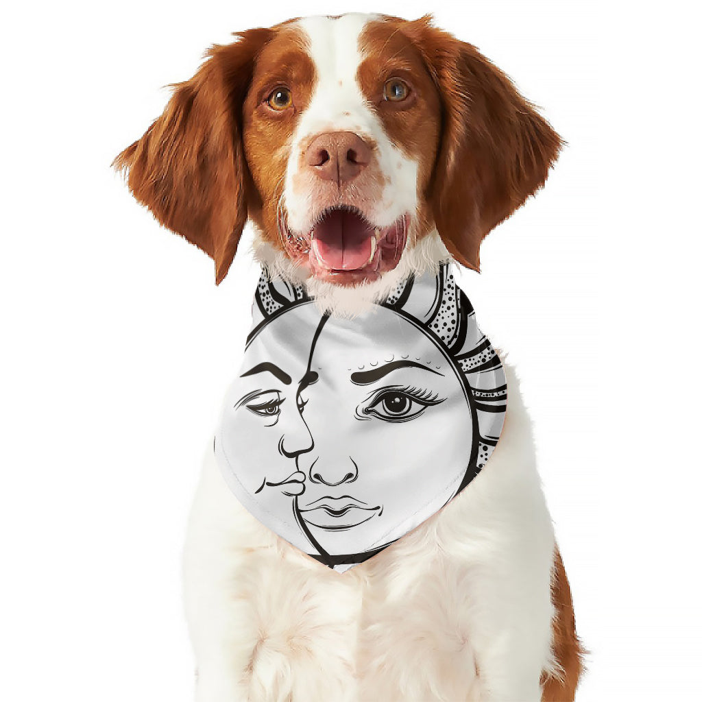Bohemian Celestial Sun And Moon Print Dog Bandana