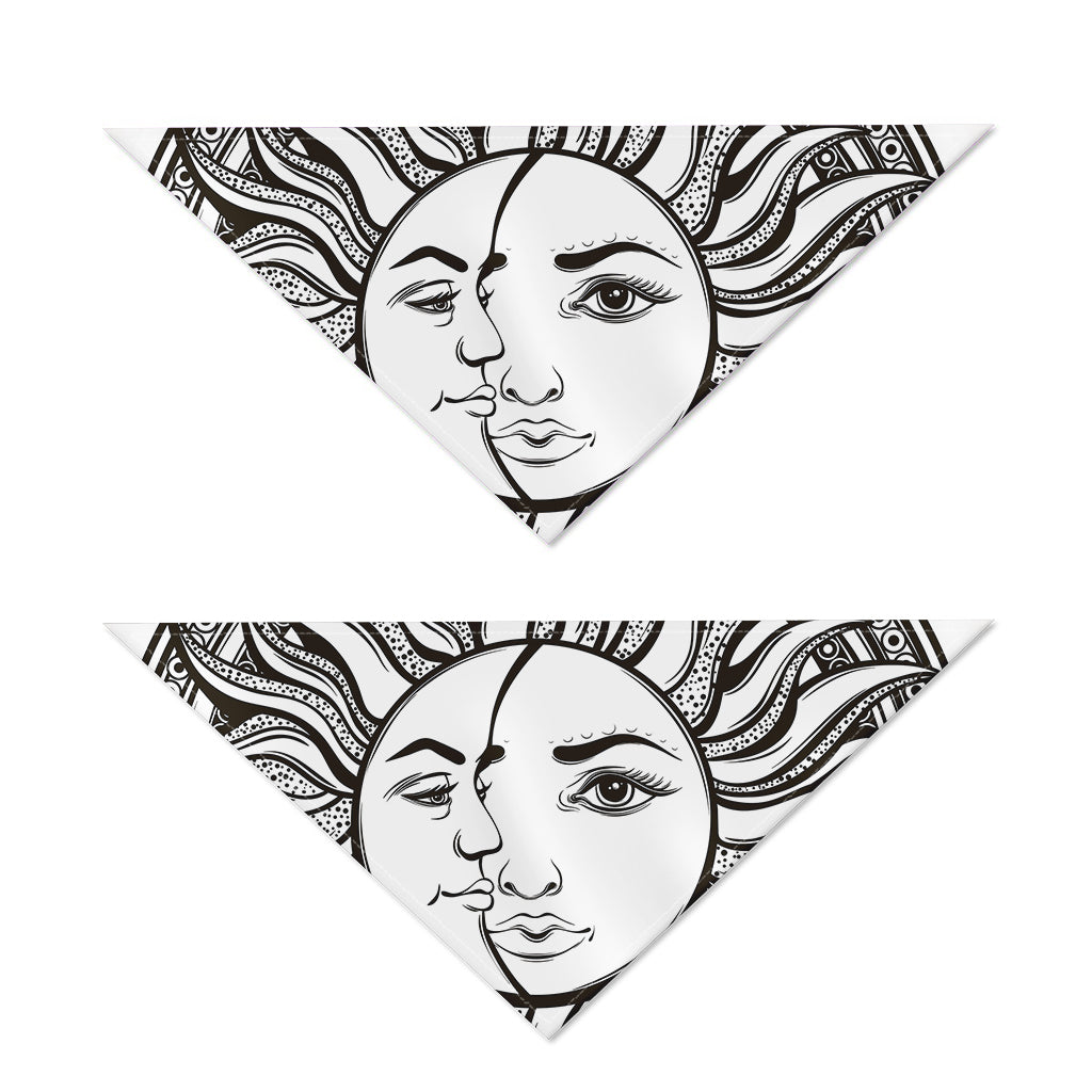 Bohemian Celestial Sun And Moon Print Dog Bandana