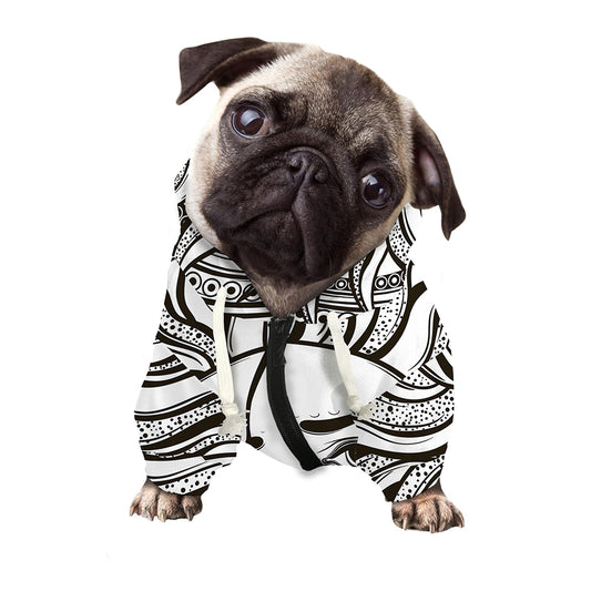 Bohemian Celestial Sun And Moon Print Dog Zip Up Hoodie