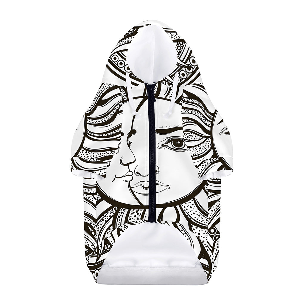 Bohemian Celestial Sun And Moon Print Dog Zip Up Hoodie