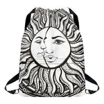 Bohemian Celestial Sun And Moon Print Drawstring Backpack