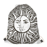 Bohemian Celestial Sun And Moon Print Drawstring Bag