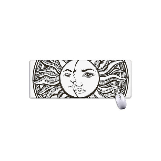 Bohemian Celestial Sun And Moon Print Extended Mouse Pad