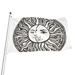 Bohemian Celestial Sun And Moon Print Flag
