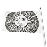 Bohemian Celestial Sun And Moon Print Flag