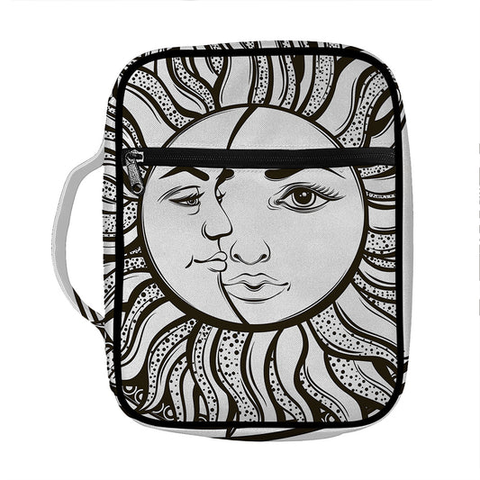 Bohemian Celestial Sun And Moon Print Front Pocket Bible Bag