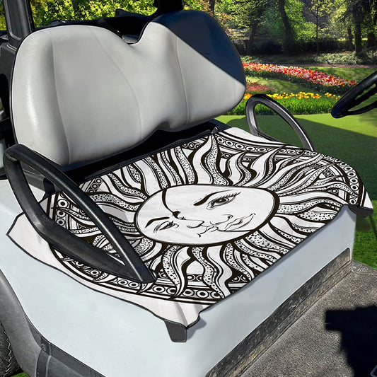 Bohemian Celestial Sun And Moon Print Golf Cart Seat Cover