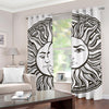 Bohemian Celestial Sun And Moon Print Grommet Curtains