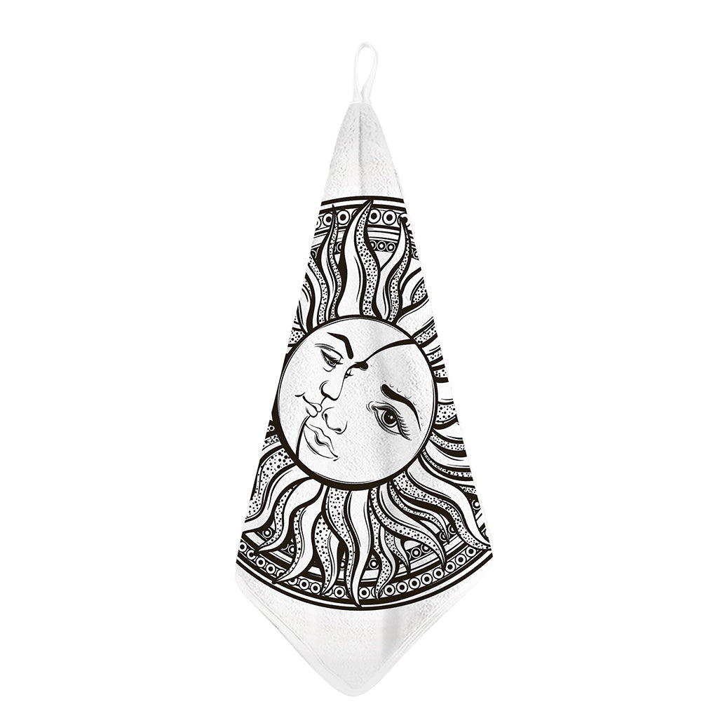 Bohemian Celestial Sun And Moon Print Hand Towel