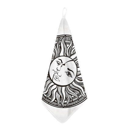 Bohemian Celestial Sun And Moon Print Hand Towel
