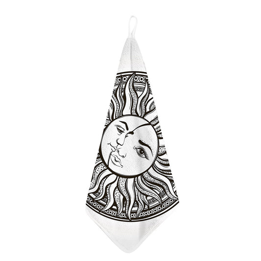 Bohemian Celestial Sun And Moon Print Hand Towel