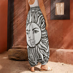 Bohemian Celestial Sun And Moon Print Harem Pants