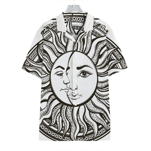 Bohemian Celestial Sun And Moon Print Hawaiian Shirt