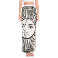 Bohemian Celestial Sun And Moon Print High Slit Maxi Skirt