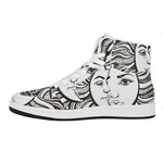 Bohemian Celestial Sun And Moon Print High Top Leather Sneakers