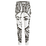 Bohemian Celestial Sun And Moon Print High-Waisted Pocket Leggings