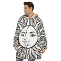 Bohemian Celestial Sun And Moon Print Hoodie Blanket
