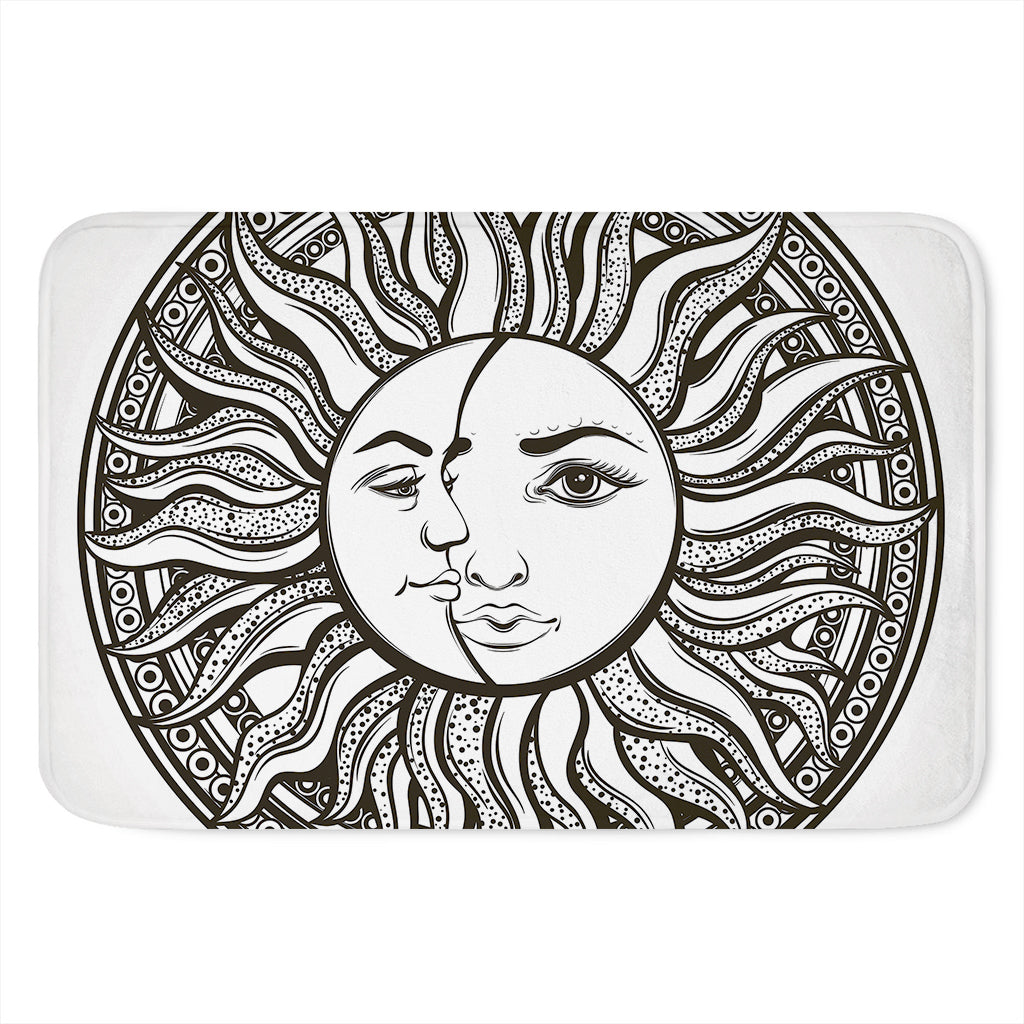 Bohemian Celestial Sun And Moon Print Indoor Door Mat