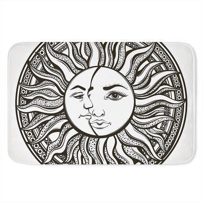 Bohemian Celestial Sun And Moon Print Indoor Door Mat
