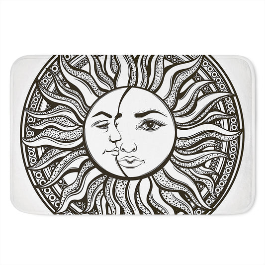 Bohemian Celestial Sun And Moon Print Indoor Door Mat