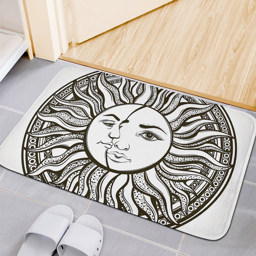 Bohemian Celestial Sun And Moon Print Indoor Door Mat
