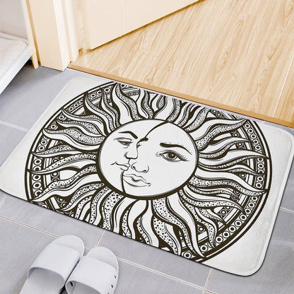 Bohemian Celestial Sun And Moon Print Indoor Door Mat