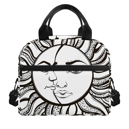 Bohemian Celestial Sun And Moon Print Insulated Lunch Bag