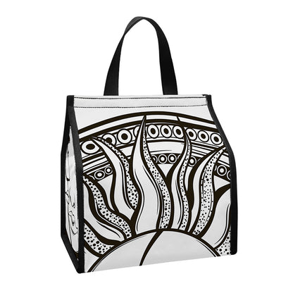 Bohemian Celestial Sun And Moon Print Insulated Lunch Tote