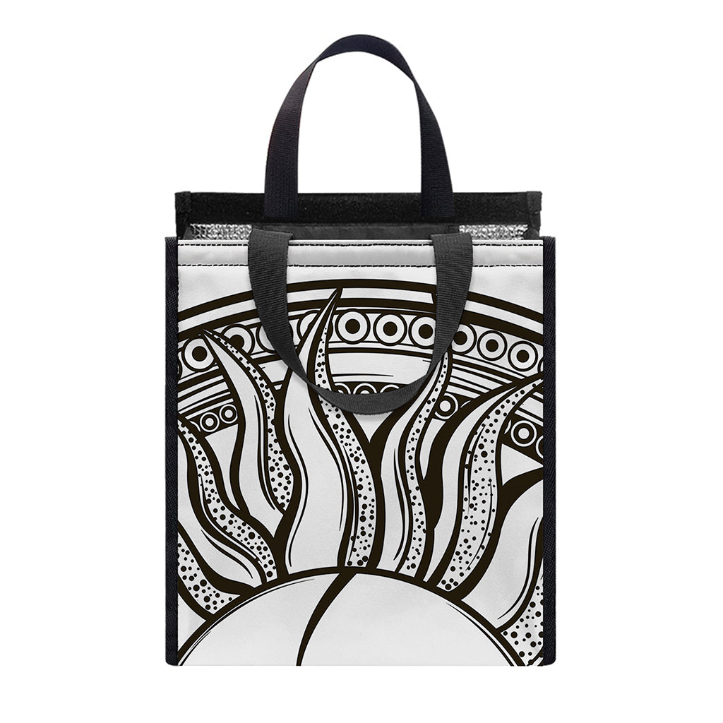 Bohemian Celestial Sun And Moon Print Insulated Lunch Tote
