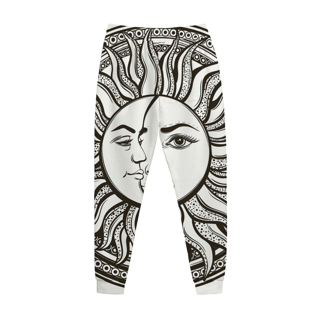 Bohemian Celestial Sun And Moon Print Jogger Pants