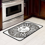 Bohemian Celestial Sun And Moon Print Kitchen Mat