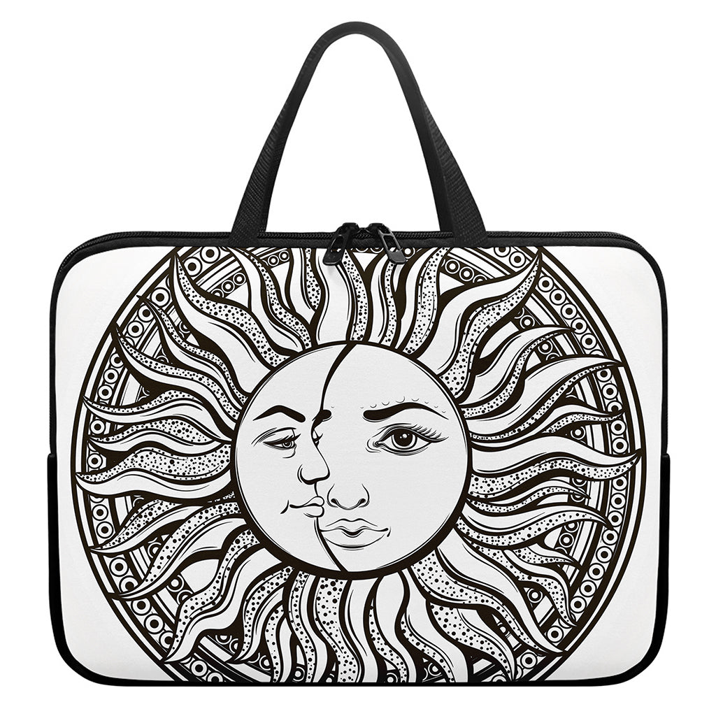 Bohemian Celestial Sun And Moon Print Laptop Sleeve With Handle