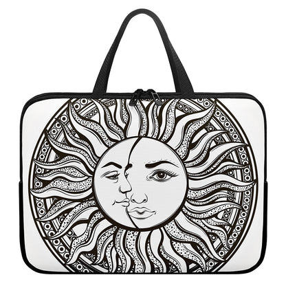 Bohemian Celestial Sun And Moon Print Laptop Sleeve With Handle