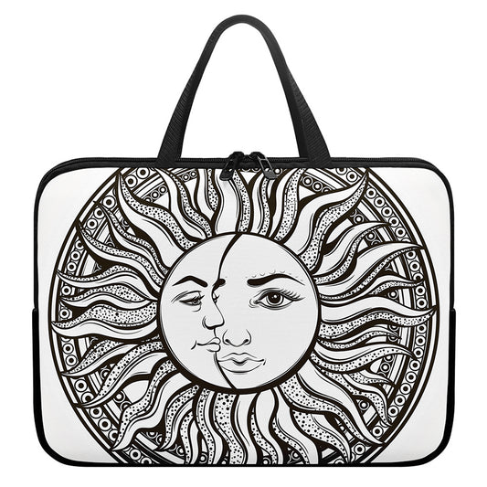 Bohemian Celestial Sun And Moon Print Laptop Sleeve With Handle