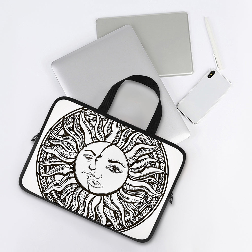 Bohemian Celestial Sun And Moon Print Laptop Sleeve With Handle