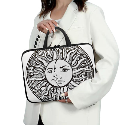 Bohemian Celestial Sun And Moon Print Laptop Sleeve With Handle