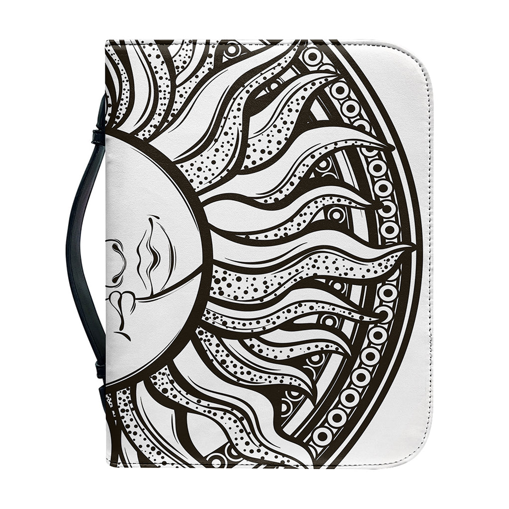 Bohemian Celestial Sun And Moon Print Leather Bible Cover