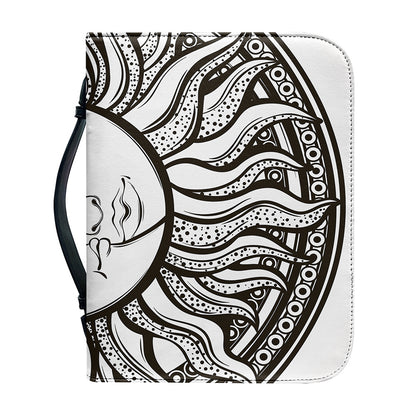 Bohemian Celestial Sun And Moon Print Leather Bible Cover