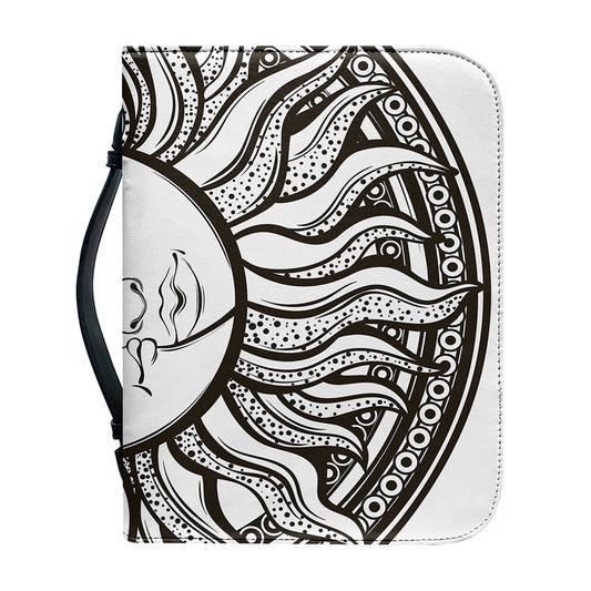 Bohemian Celestial Sun And Moon Print Leather Bible Cover