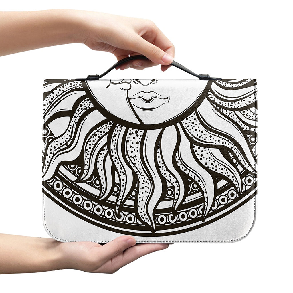 Bohemian Celestial Sun And Moon Print Leather Bible Cover