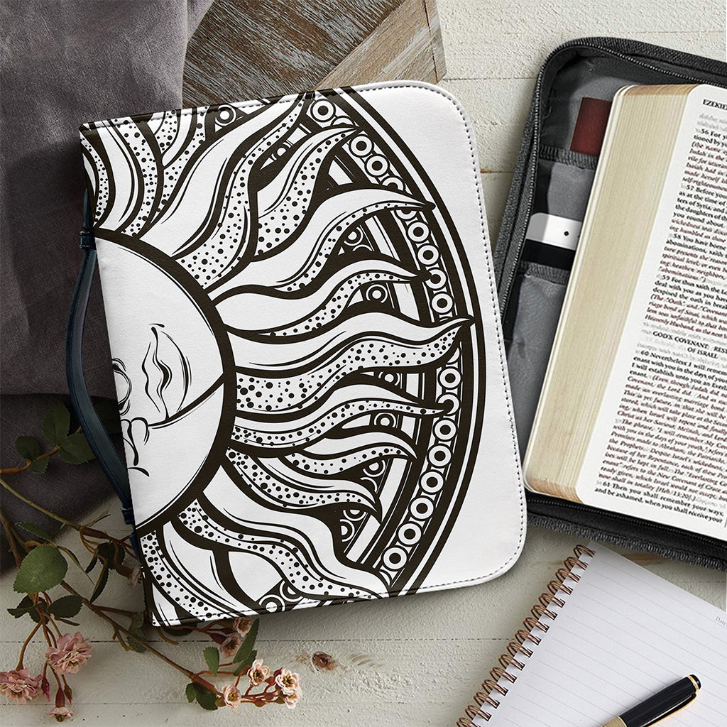 Bohemian Celestial Sun And Moon Print Leather Bible Cover